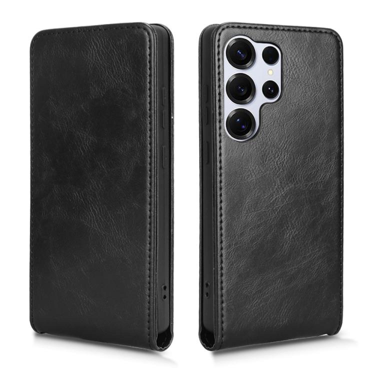 For Samsung Galaxy S25 Ultra 5G Magnetic Vertical Flip Leather Phone Case