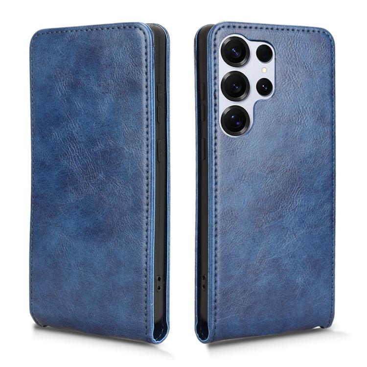 For Samsung Galaxy S25 Ultra 5G Magnetic Vertical Flip Leather Phone Case