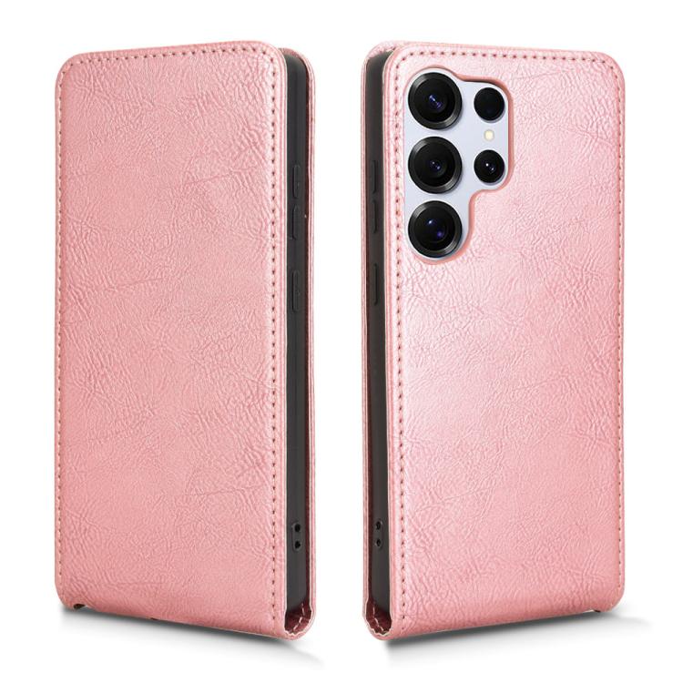 For Samsung Galaxy S25 Ultra 5G Magnetic Vertical Flip Leather Phone Case