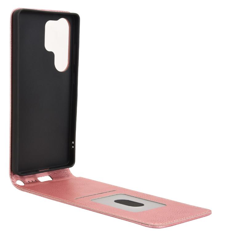 For Samsung Galaxy S25 Ultra 5G Magnetic Vertical Flip Leather Phone Case