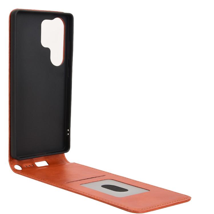 For Samsung Galaxy S25 Ultra 5G Magnetic Vertical Flip Leather Phone Case