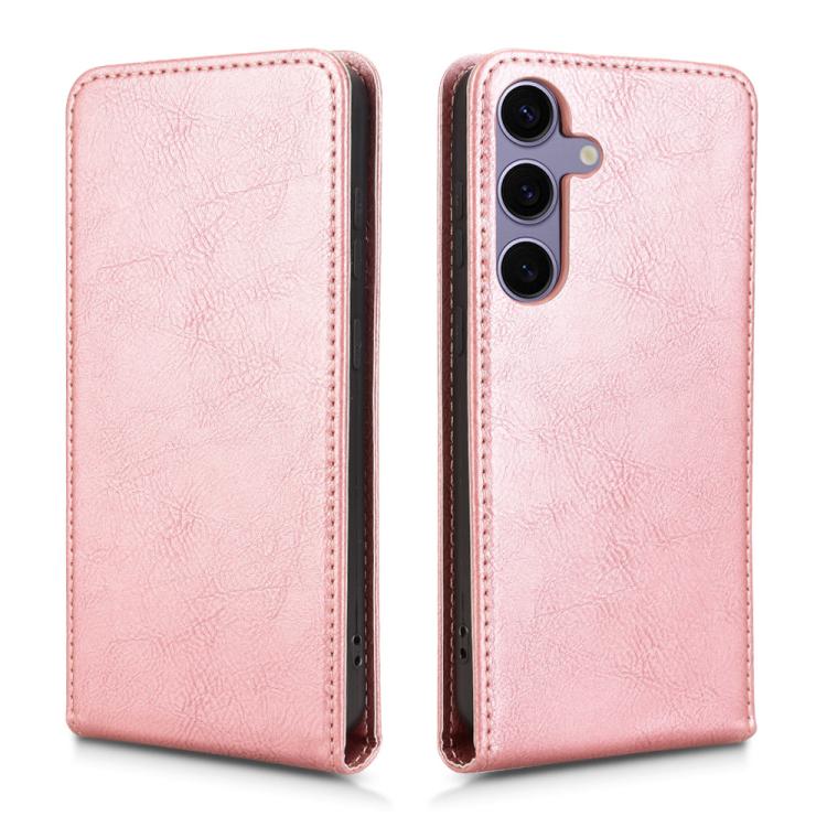 For Samsung Galaxy S25 5G Magnetic Vertical Flip Leather Phone Case