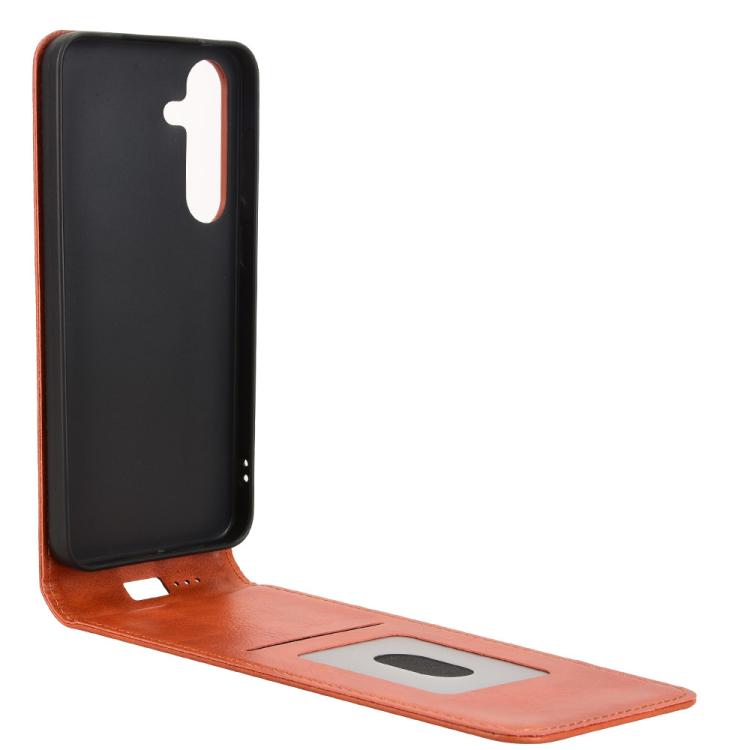 For Samsung Galaxy S25 5G Magnetic Vertical Flip Leather Phone Case