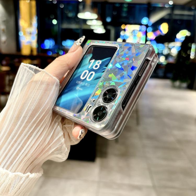 For OPPO Find N2 Flip Transparent Edge PC Folding Phone Case