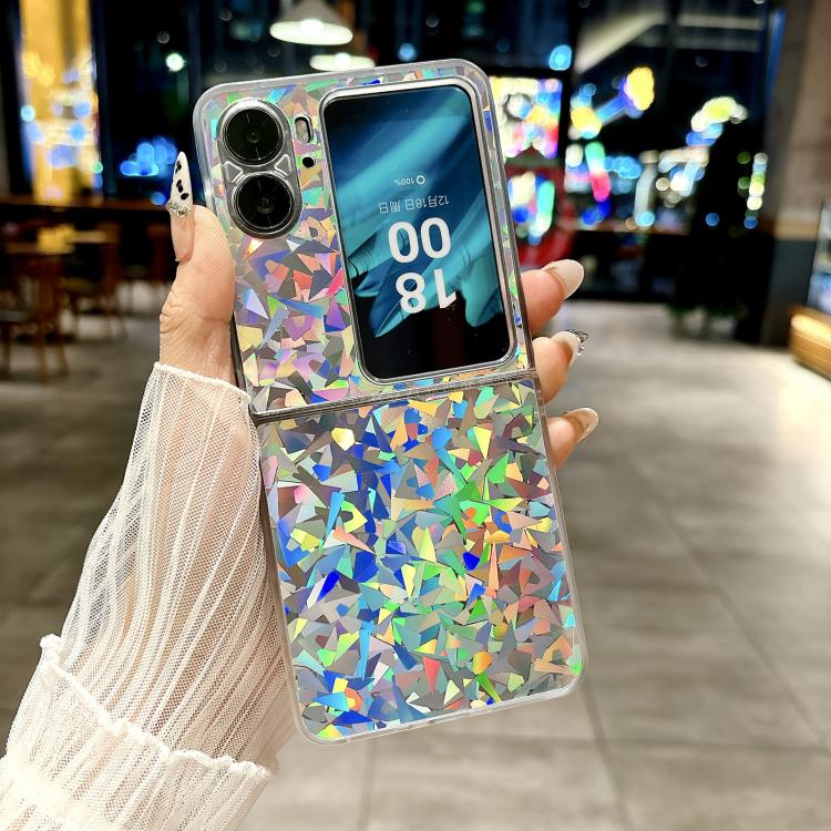 For OPPO Find N2 Flip Transparent Edge PC Folding Phone Case