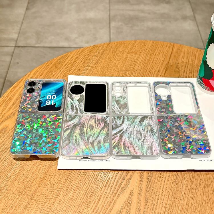 For OPPO Find N2 Flip Transparent Edge PC Folding Phone Case
