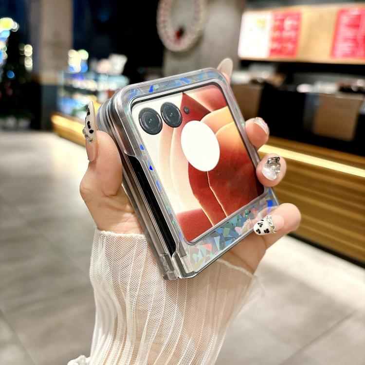 For Motorola Razr 50 Transparent Edge PC Folding Phone Case