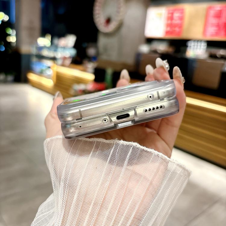 For vivo X Flip Transparent Edge PC Folding Phone Case