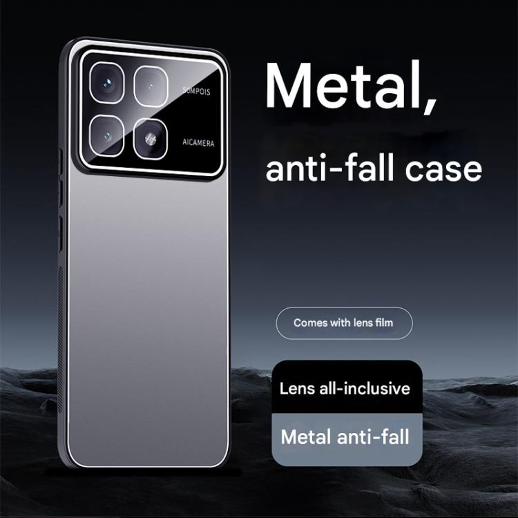 For Redmi K70 Ultra Ice Aluminum Metal Explosion-proof Frosted Phone Case