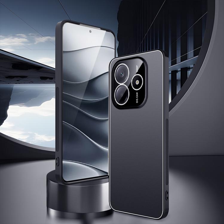 For Redmi Note 14 5G Ice Aluminum Metal Explosion-proof Frosted Phone Case