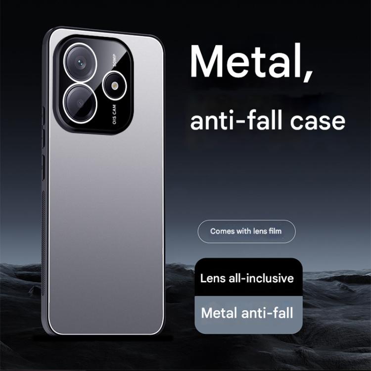 For Redmi Note 14 5G Ice Aluminum Metal Explosion-proof Frosted Phone Case