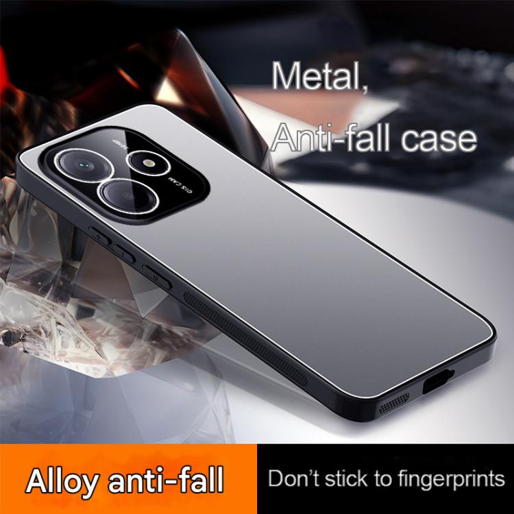 For Redmi Note 14 5G Ice Aluminum Metal Explosion-proof Frosted Phone Case