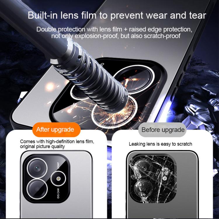 For Redmi Note 14 5G Ice Aluminum Metal Explosion-proof Frosted Phone Case