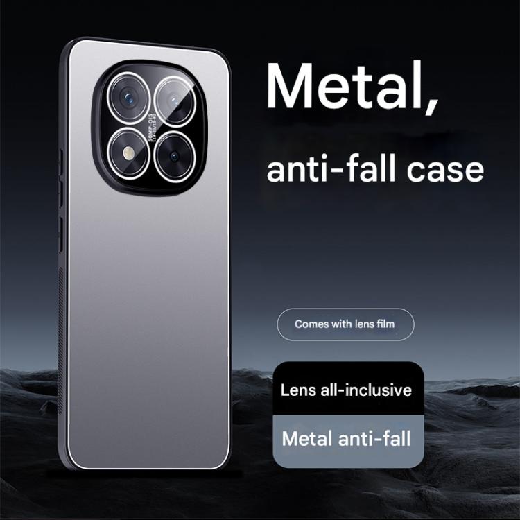 For Redmi Note 14 Pro 5G Ice Aluminum Metal Explosion-proof Frosted Phone Case