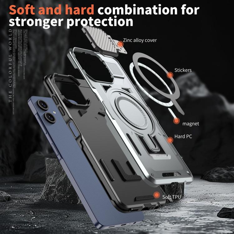For Samsung Galaxy A05 Shield Frame Holder MagSafe Phone Case