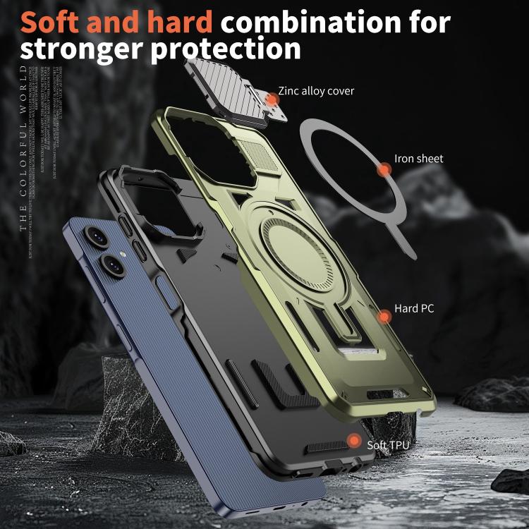 For Samsung Galaxy A06 4G / 5G Shield Frame Holder MagSafe Phone Case