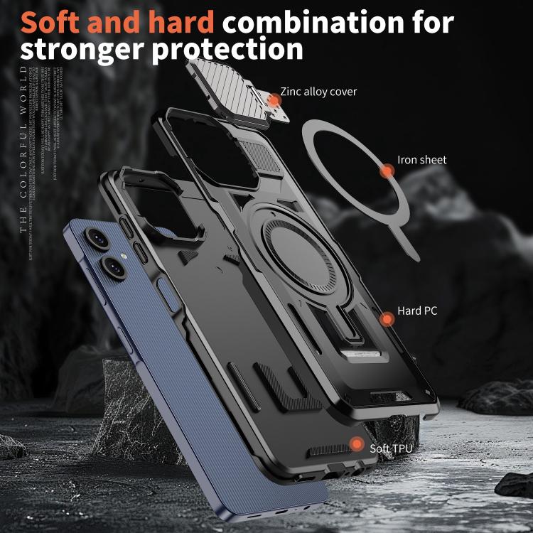 For Samsung Galaxy A06 4G / 5G Shield Frame Holder MagSafe Phone Case