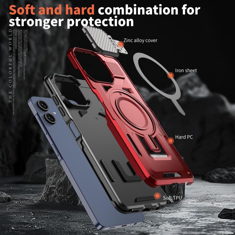 For Samsung Galaxy A06 4G / 5G Shield Frame Holder MagSafe Phone Case