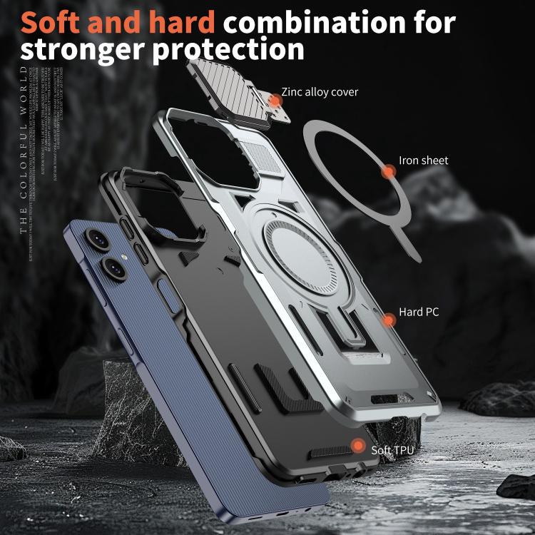For Samsung Galaxy A06 4G / 5G Shield Frame Holder MagSafe Phone Case