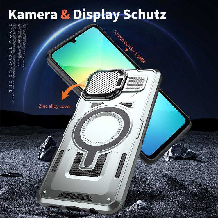 For Samsung Galaxy A06 4G / 5G Shield Frame Holder MagSafe Phone Case