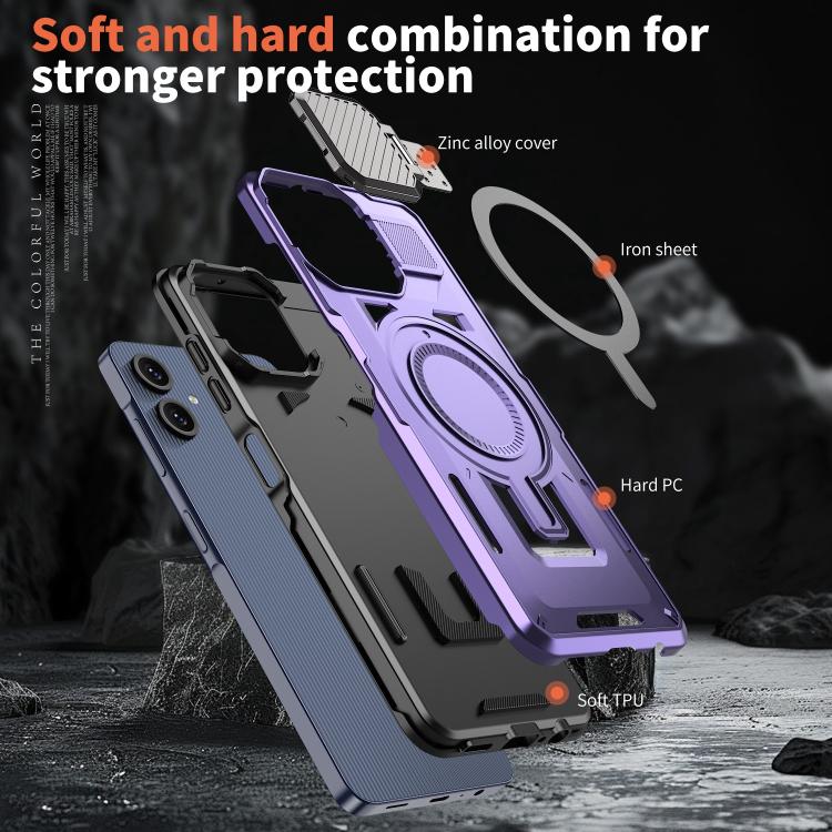 For Samsung Galaxy A06 4G / 5G Shield Frame Holder MagSafe Phone Case