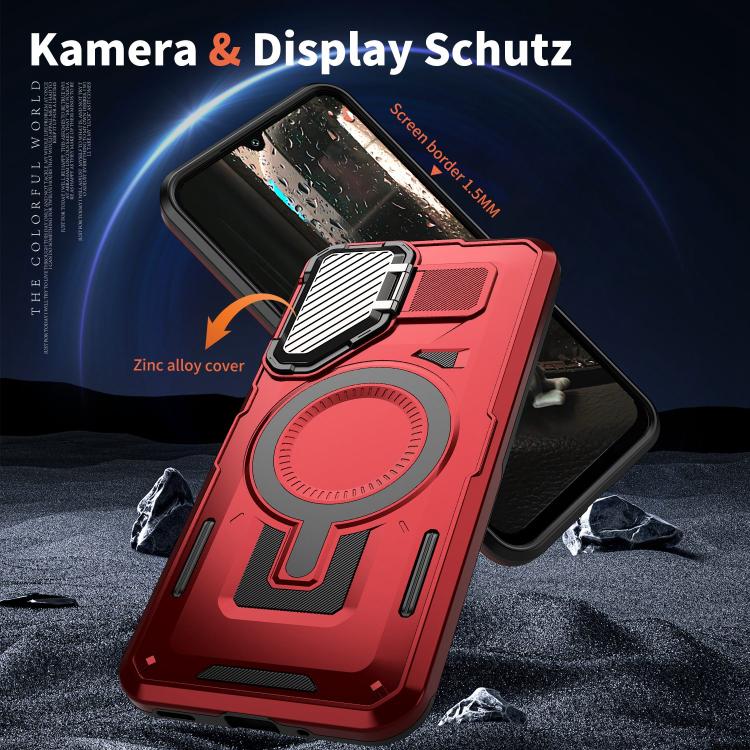 For Samsung Galaxy A15 Shield Frame Holder MagSafe Phone Case