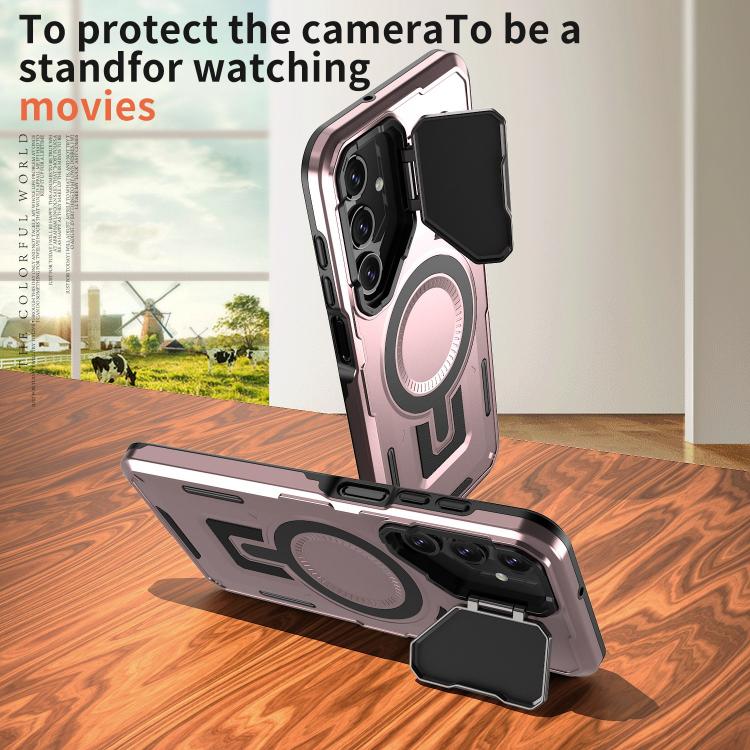 For Samsung Galaxy A15 Shield Frame Holder MagSafe Phone Case