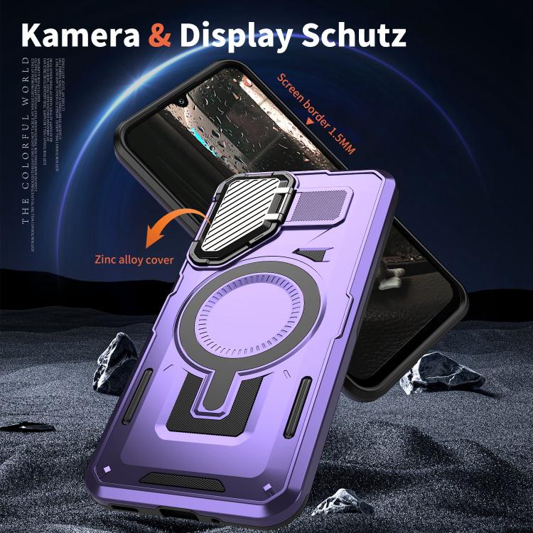 For Samsung Galaxy A15 Shield Frame Holder MagSafe Phone Case