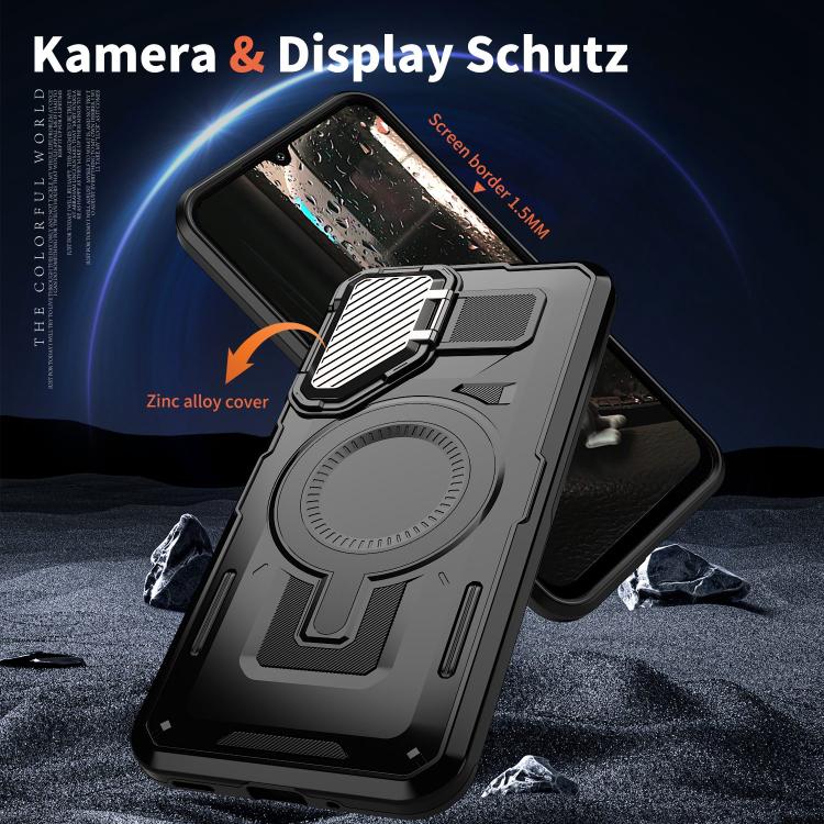 For Samsung Galaxy A16 5G Shield Frame Holder MagSafe Phone Case