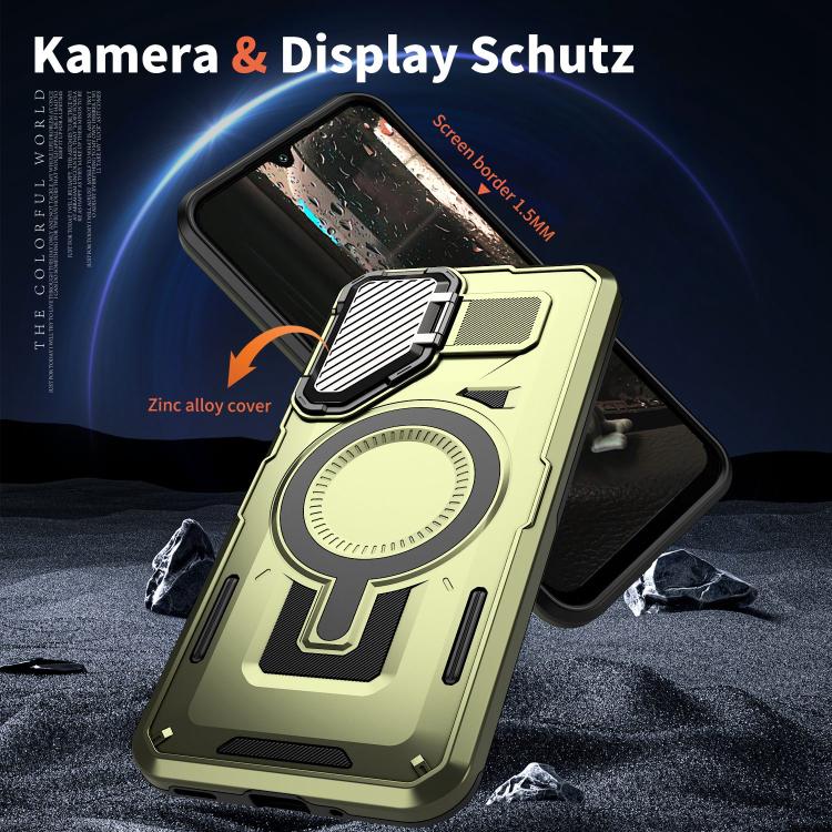 For Samsung Galaxy A25 5G Shield Frame Holder MagSafe Phone Case