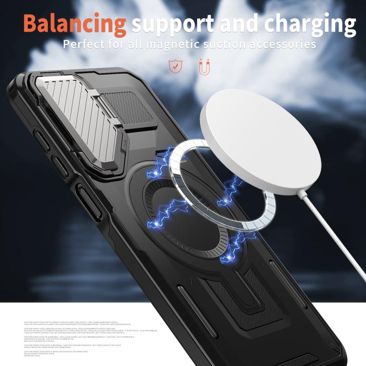 For Samsung Galaxy A25 5G Shield Frame Holder MagSafe Phone Case