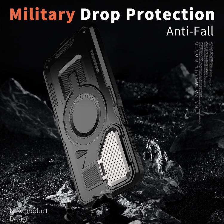 For Samsung Galaxy A25 5G Shield Frame Holder MagSafe Phone Case