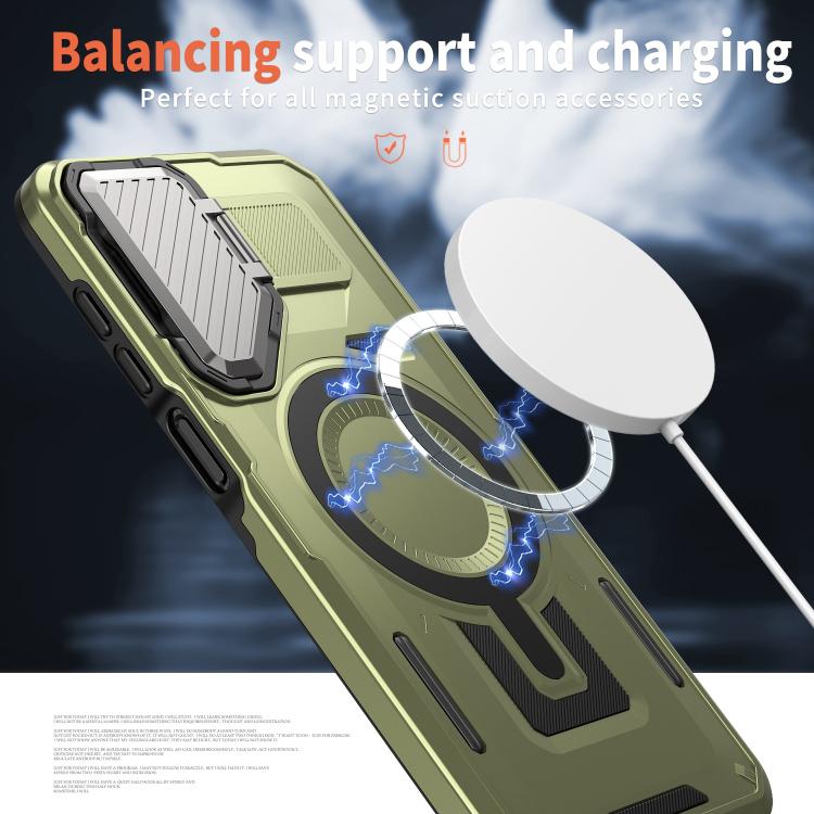For Samsung Galaxy A35 5G Shield Frame Holder MagSafe Phone Case