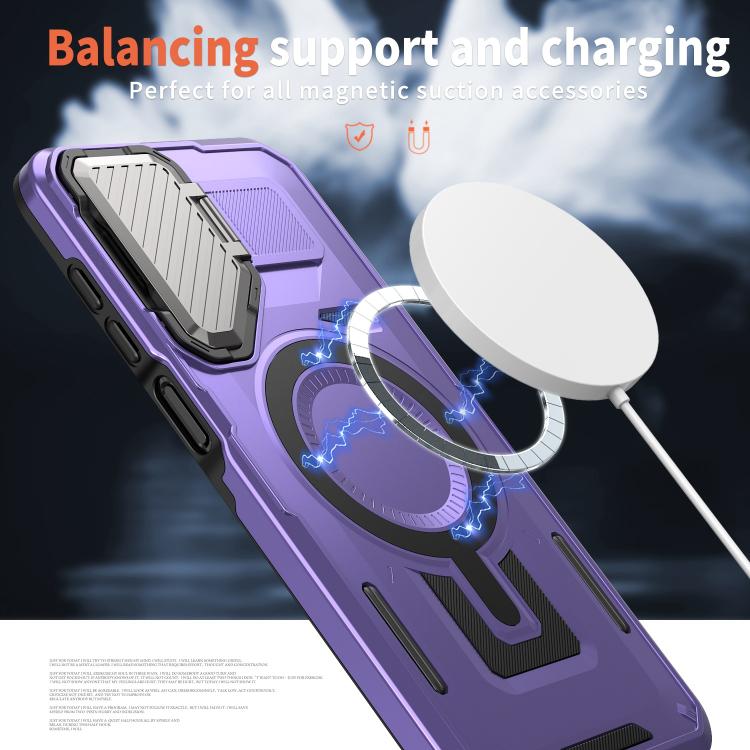 For Samsung Galaxy A35 5G Shield Frame Holder MagSafe Phone Case