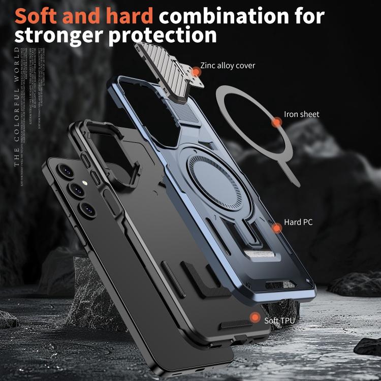 For Samsung Galaxy A55 5G Shield Frame Holder MagSafe Phone Case