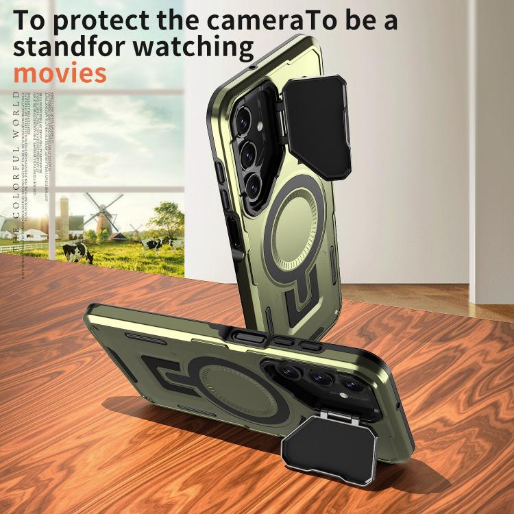 For Samsung Galaxy A55 5G Shield Frame Holder MagSafe Phone Case