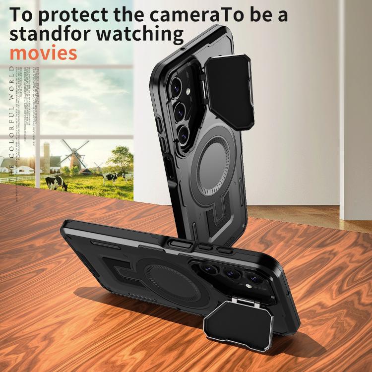 For Samsung Galaxy A55 5G Shield Frame Holder MagSafe Phone Case