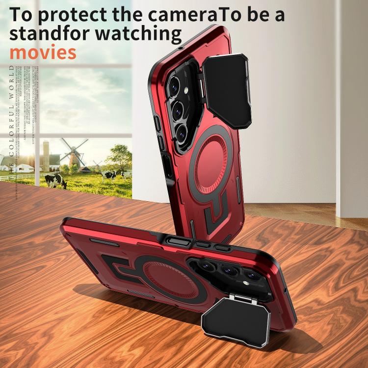 For Samsung Galaxy A55 5G Shield Frame Holder MagSafe Phone Case
