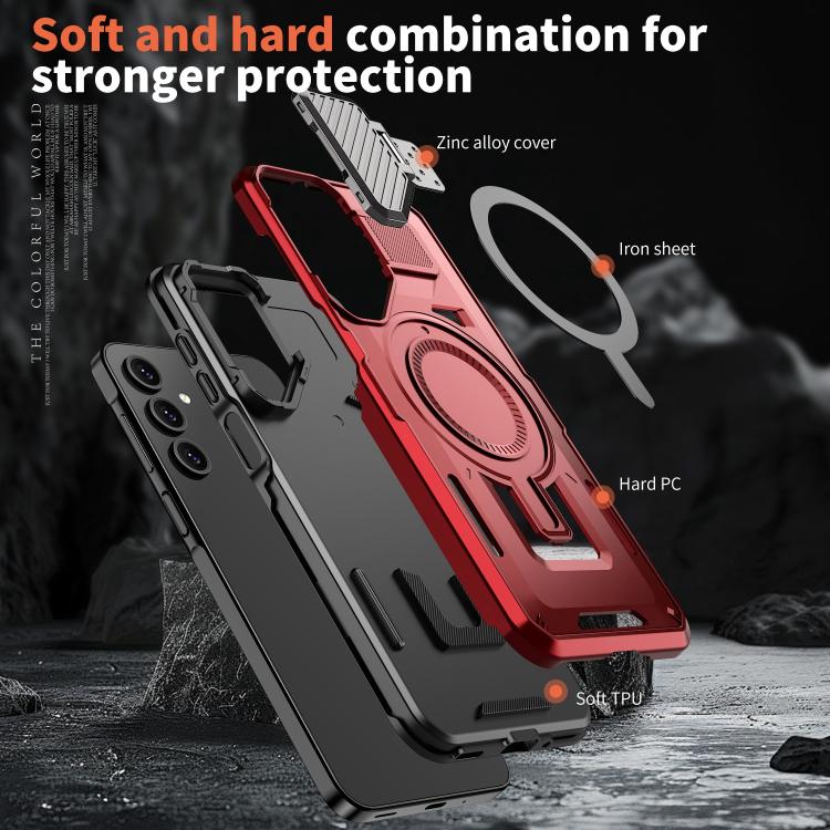For Samsung Galaxy A55 5G Shield Frame Holder MagSafe Phone Case