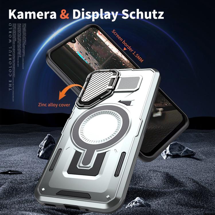 For Samsung Galaxy A55 5G Shield Frame Holder MagSafe Phone Case