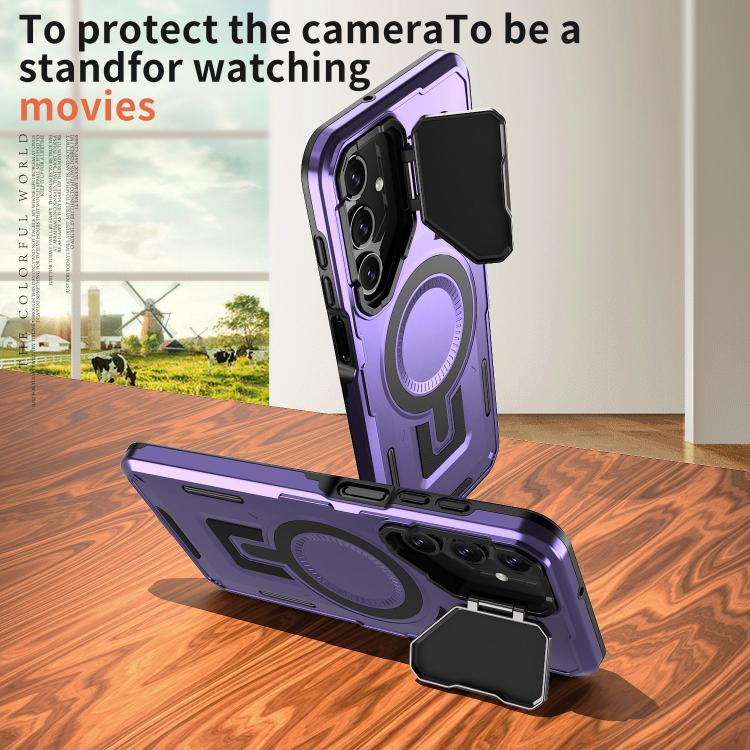 For Samsung Galaxy A55 5G Shield Frame Holder MagSafe Phone Case