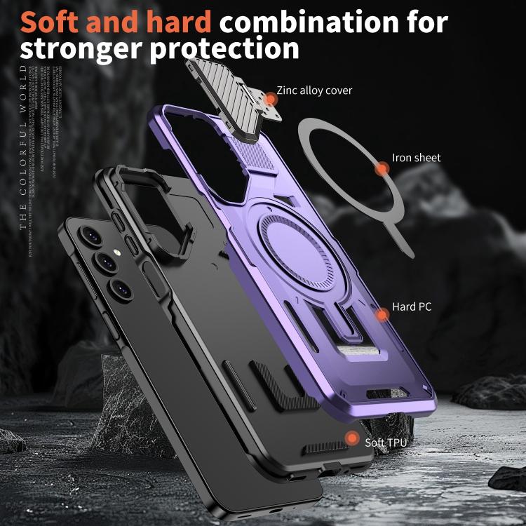 For Samsung Galaxy A55 5G Shield Frame Holder MagSafe Phone Case