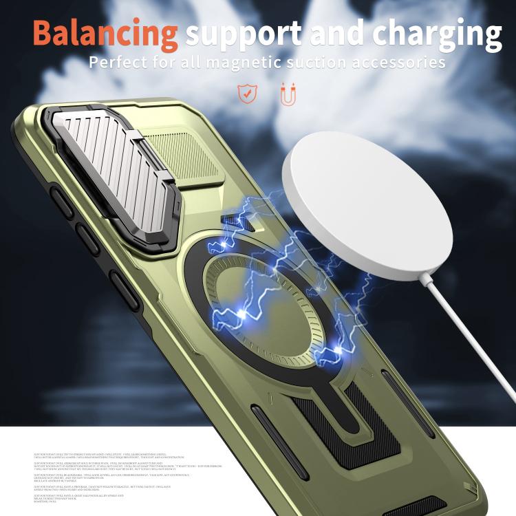 For Samsung Galaxy A56 5G Shield Frame Holder MagSafe Phone Case