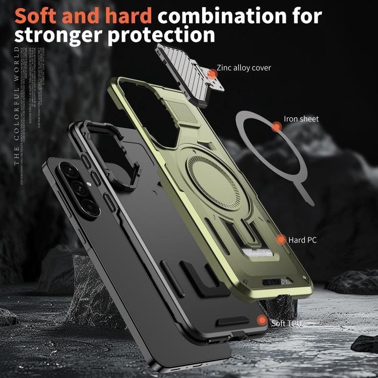 For Samsung Galaxy A56 5G Shield Frame Holder MagSafe Phone Case