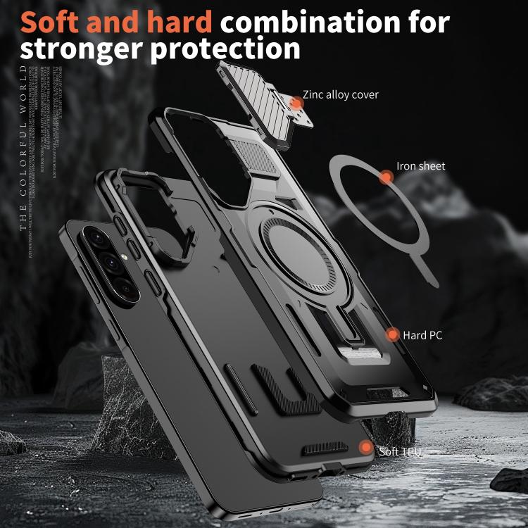 For Samsung Galaxy A56 5G Shield Frame Holder MagSafe Phone Case