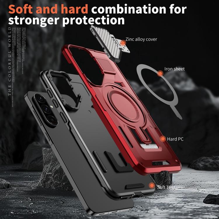 For Samsung Galaxy A56 5G Shield Frame Holder MagSafe Phone Case