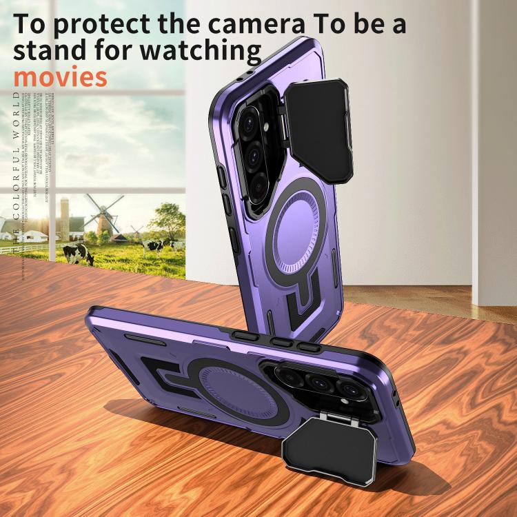 For Samsung Galaxy A56 5G Shield Frame Holder MagSafe Phone Case