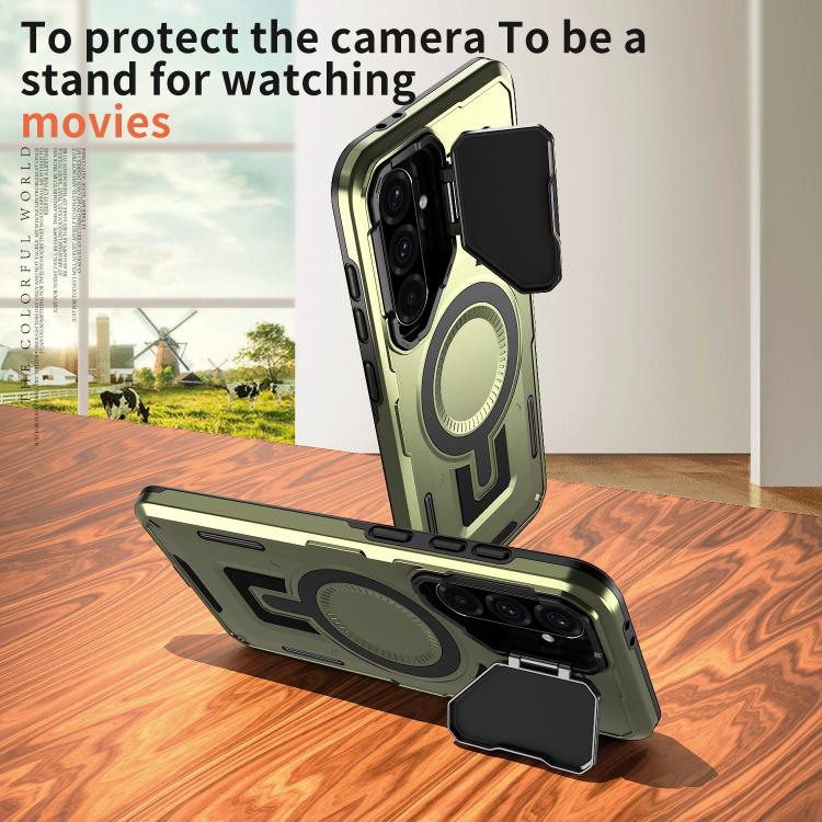 For Samsung Galaxy A36 5G Shield Frame Holder MagSafe Phone Case