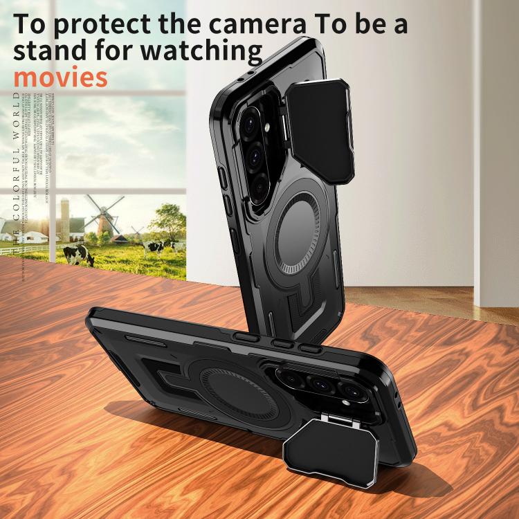 For Samsung Galaxy A36 5G Shield Frame Holder MagSafe Phone Case