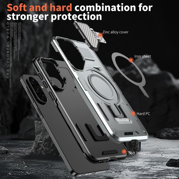 For Samsung Galaxy A36 5G Shield Frame Holder MagSafe Phone Case